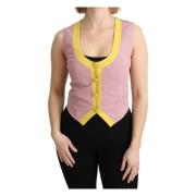 Roze Mouwloze Katoenen Vest Dolce & Gabbana , Pink , Dames