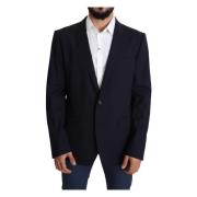 Elegante Wol Blazer voor Heren Dolce & Gabbana , Black , Heren