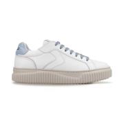 Witte Sneakers met Blauwe Details Voile Blanche , White , Dames