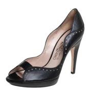 Pre-owned Leather heels Salvatore Ferragamo Pre-owned , Black , Dames