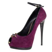 Pre-owned Suede heels Giuseppe Zanotti Pre-owned , Purple , Dames