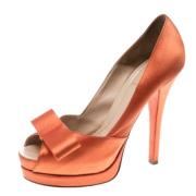 Pre-owned Satin heels Fendi Vintage , Orange , Dames