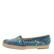 Pre-owned Canvas flats Christian Louboutin Pre-owned , Blue , Dames