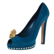Pre-owned Suede heels Alexander McQueen Pre-owned , Blue , Dames