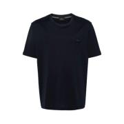 Navy Blue Logo Katoenen T-Shirt Brioni , Blue , Heren