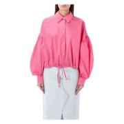 Roze Ballonmouwen Shirt Msgm , Pink , Dames