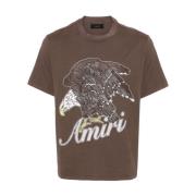 Bruine Katoenen Jersey T-shirt met Amiri Eagle Logo Amiri , Brown , He...