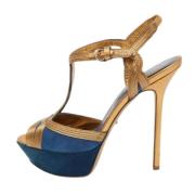 Pre-owned Leather sandals Sergio Rossi Pre-owned , Blue , Dames