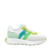 Groene, Grijze en Witte Suède Sneakers Hogan , Multicolor , Dames