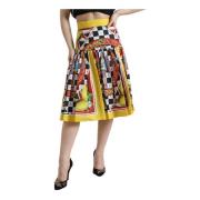 Lemon High Waist A-lijn Rok Dolce & Gabbana , Multicolor , Dames