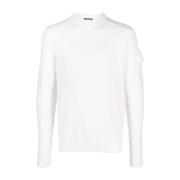 Witte Trui met Logo Patch C.p. Company , White , Heren