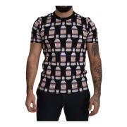 Zwarte Bacio Di Venere Print T-shirt Dolce & Gabbana , Black , Heren