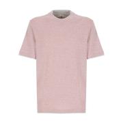 Roze Katoenen T-shirt voor Mannen Brunello Cucinelli , Pink , Heren