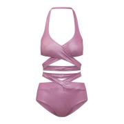 Glanzende Gekruiste Badpak Alessandro Vigilante , Pink , Dames