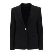 Single-breasted blazer in Milano-stitch Pinko , Black , Dames