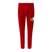 Jogging Style Broek met Bedrukt Logo Dolce & Gabbana , Red , Heren