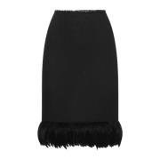 Zijden rok met veren Saint Laurent , Black , Dames