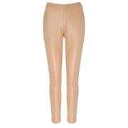 Hoge taille Skinny Broek van veganistisch leer Twinset , Beige , Dames