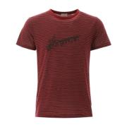 Logo Katoenen T-Shirt met Ronde Hals Saint Laurent , Red , Heren