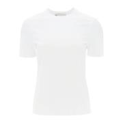 T-shirt met geborduurd logo Tory Burch , White , Dames