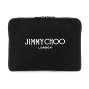 Pouch met Contrasterend Logo en Ritssluiting Jimmy Choo , Black , Here...