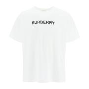 Logo Print Katoenen T-Shirt Burberry , White , Heren