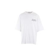 Katoenen T-shirt met Logo Print Alexander McQueen , White , Heren