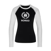 Andalusia Longlap Nero Bianco T-Shirt Borgo , Black , Dames