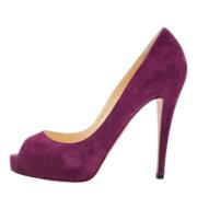 Pre-owned Suede heels Christian Louboutin Pre-owned , Purple , Dames