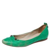 Pre-owned Leather flats Balenciaga Vintage , Green , Dames
