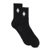 Sportieve sokken met kruislogo Marcelo Burlon , Black , Heren