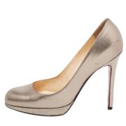 Pre-owned Leather heels Christian Louboutin Pre-owned , Gray , Dames