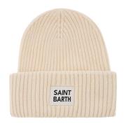 Gemengde Wol en Kasjmier Beanie MC2 Saint Barth , White , Dames