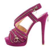 Pre-owned Suede sandals Christian Louboutin Pre-owned , Purple , Dames