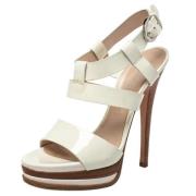 Pre-owned Leather sandals Casadei Pre-owned , White , Dames