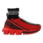 Rode Bling Sorrento Sneakers Sokken Schoenen Dolce & Gabbana , Red , D...