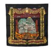 Pre-owned Silk scarves Hermès Vintage , Black , Dames