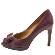 Pre-owned Leather heels Salvatore Ferragamo Pre-owned , Purple , Dames