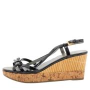 Pre-owned Leather sandals Prada Vintage , Black , Dames