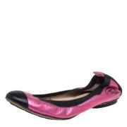Pre-owned Leather flats Chanel Vintage , Pink , Dames
