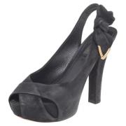 Pre-owned Suede sandals Louis Vuitton Vintage , Black , Dames