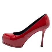 Pre-owned Leather heels Yves Saint Laurent Vintage , Red , Dames