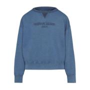 Navy Blue Sweatshirt met Geborduurd Logo Maison Margiela , Blue , Here...