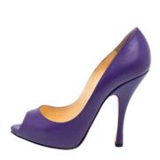 Pre-owned Leather heels Christian Louboutin Pre-owned , Purple , Dames