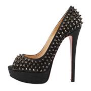Pre-owned Denim heels Christian Louboutin Pre-owned , Gray , Dames