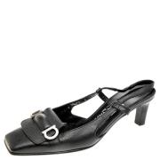 Pre-owned Leather sandals Salvatore Ferragamo Pre-owned , Black , Dame...