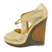 Pre-owned Leather sandals Yves Saint Laurent Vintage , Yellow , Dames
