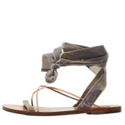 Pre-owned Velvet sandals Valentino Vintage , Gray , Dames