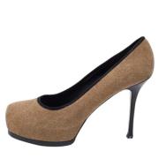 Pre-owned Suede heels Yves Saint Laurent Vintage , Brown , Dames