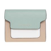 Leren portemonnee Marni , Beige , Dames